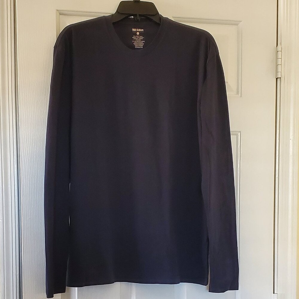 True Classic Men Shirt Long Sleeve Large Black
